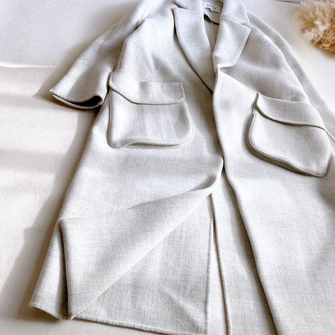 【美品】エンフォルド ダブルフェイス 立体ポケット オーバーサイズロングコート