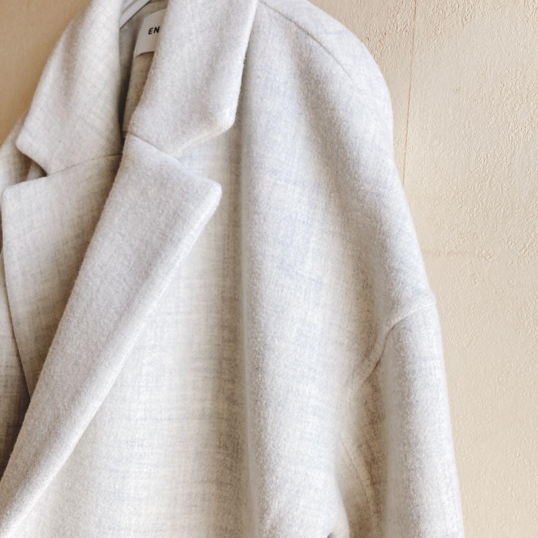 【美品】エンフォルド ダブルフェイス 立体ポケット オーバーサイズロングコート