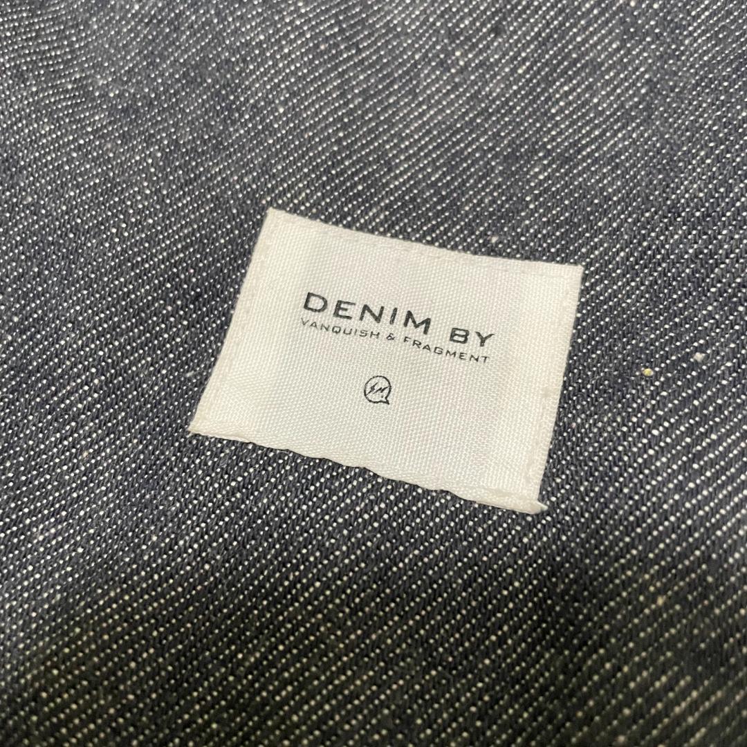 美品　フラグメント　デニムスタジャン　袖レザー切替　キルティング　ネイビー　M