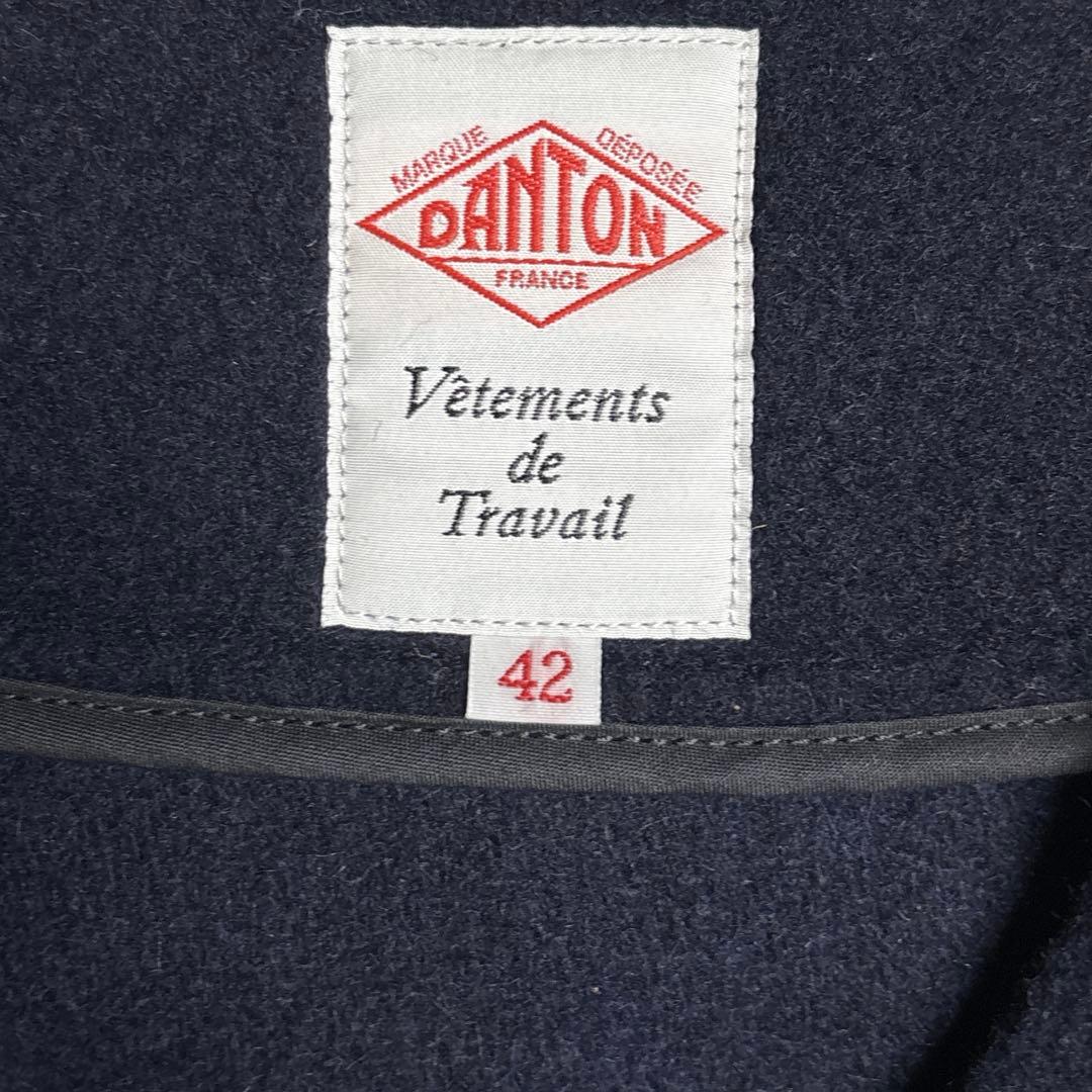 DANTON ダントン ウールモッサ カラーレスVネックジャケット　ノーカラー