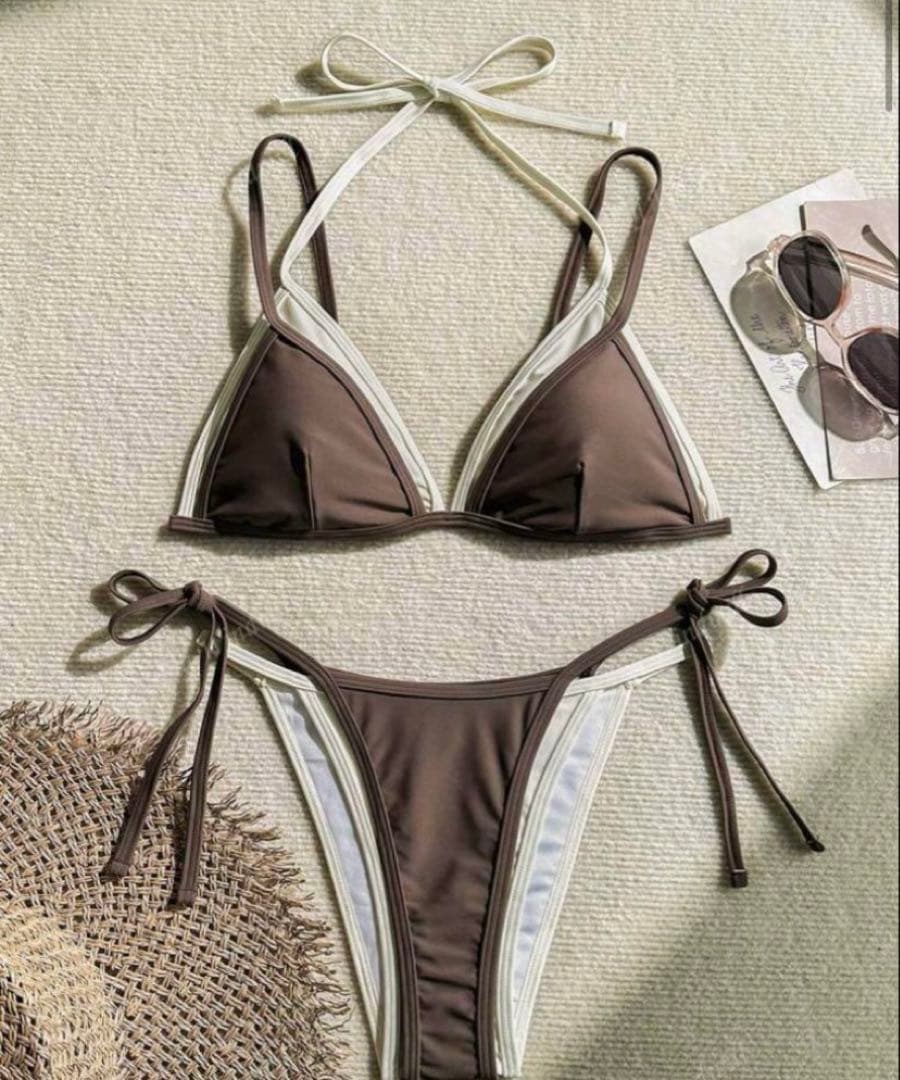 ブラウン・ホワイト セパレートビキニ