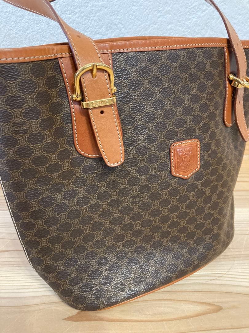 W*!様 CELINE セリーヌ マカダム トートバッグ レザー