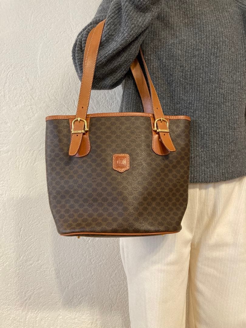 W*!様 CELINE セリーヌ マカダム トートバッグ レザー