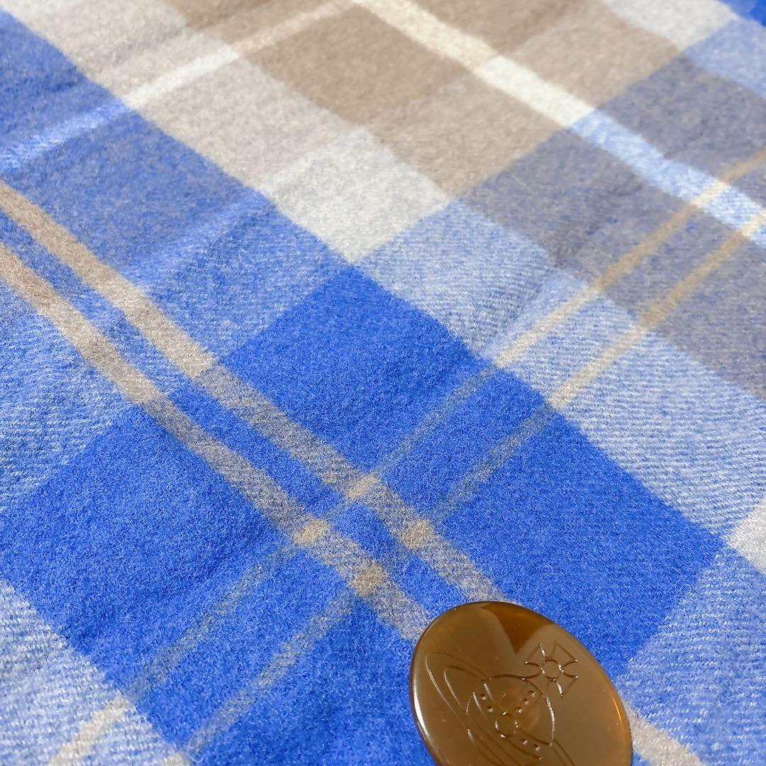 ヴィヴィアンウエストウッド ストール リバーシブル ネイビー チェック マフラー