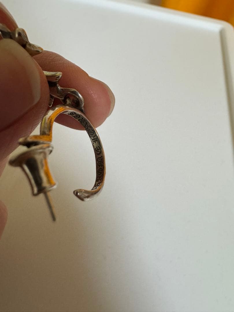 クロムハーツ タイニーCHクロス フープイヤリング(ピアス)