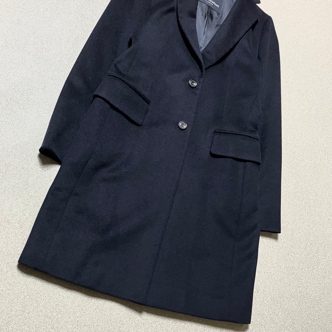 【極美品✨近年モデル カシミヤ混】アクアスキュータム チェスターコート ネイビー