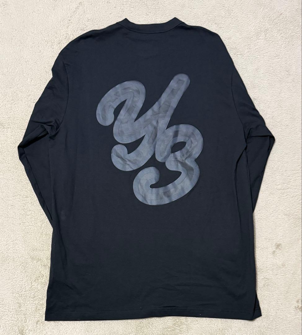 新品！Y-3 ワイスリー バックプリント クルーネック ロンt 長袖 M