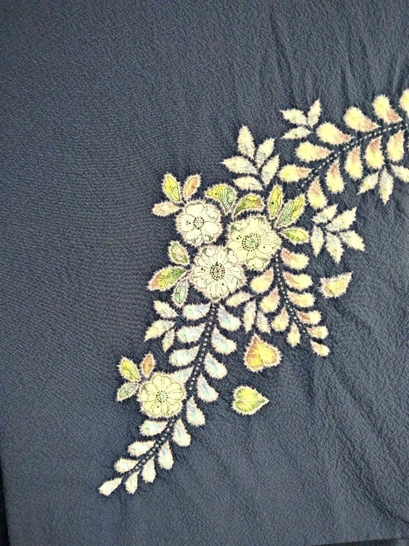 F-303 付け下げ 辻ヶ花 紫色 金彩 袷 暈し 翠山 やまと 落款 美品