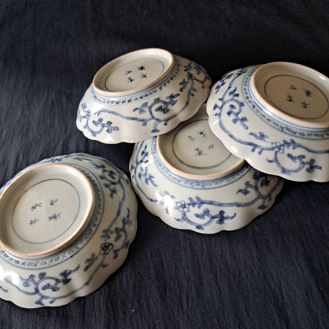 「ご成約者」です。 「たこ唐草が小皿にも！」 古伊万里皿4客セット 骨董ア