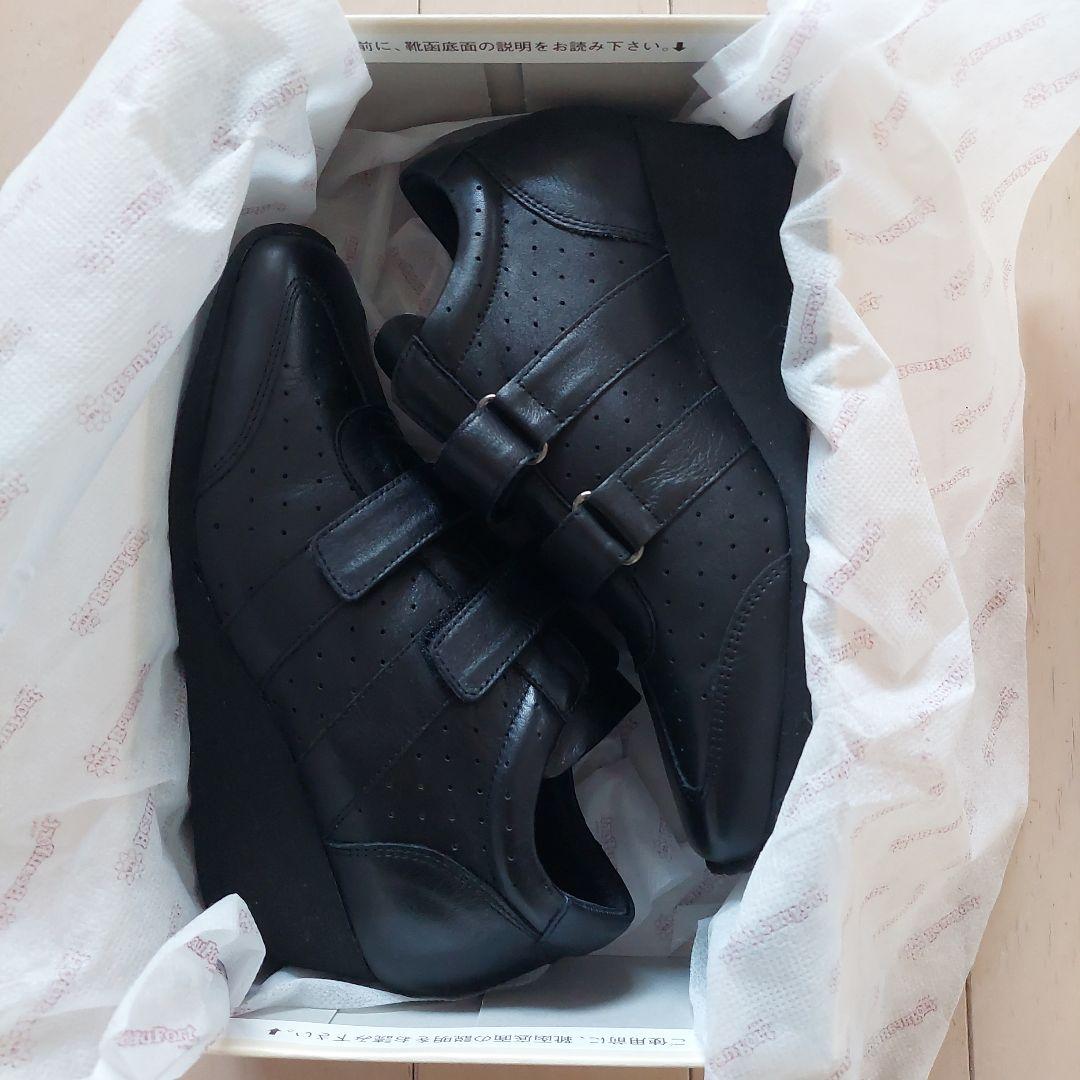 【新品】ビューフォート スクエアトゥ軽量ウェッジダブルベルトスニーカー