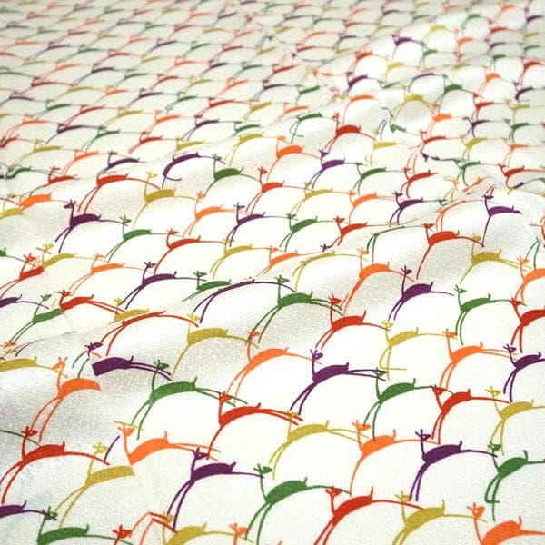 小紋 着物 袷 一方付け 型染 鹿 美品 裄64.5 Ｍ 新古品 sn1904