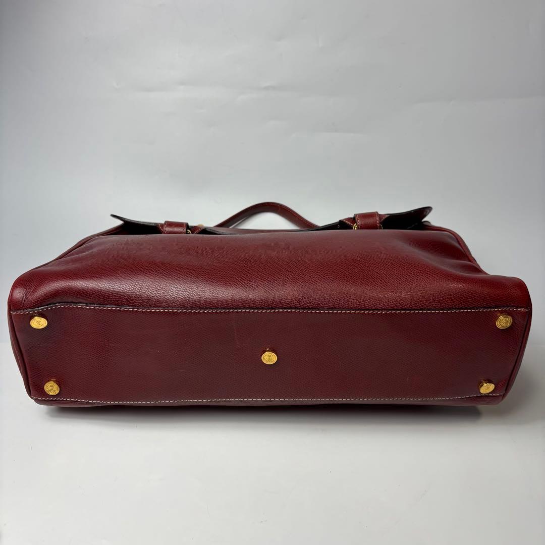 美品 ロエベ ビジネスバッグ 2way ボストン シボ革 ショルダー アナグラム