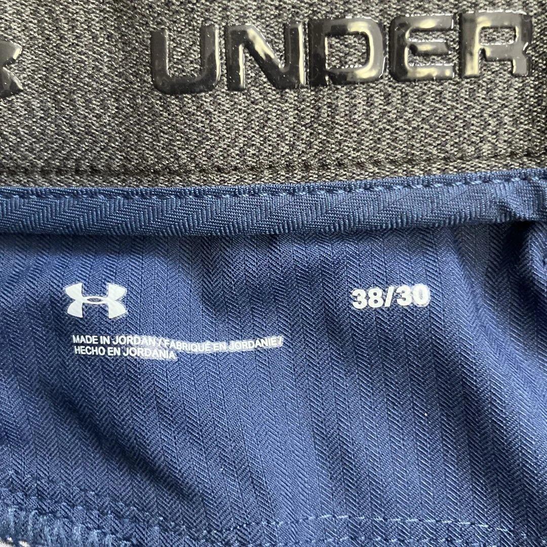アンダーアーマー　ゴルフパンツ　ネイビー　ヘリンボーン生　38✖️30