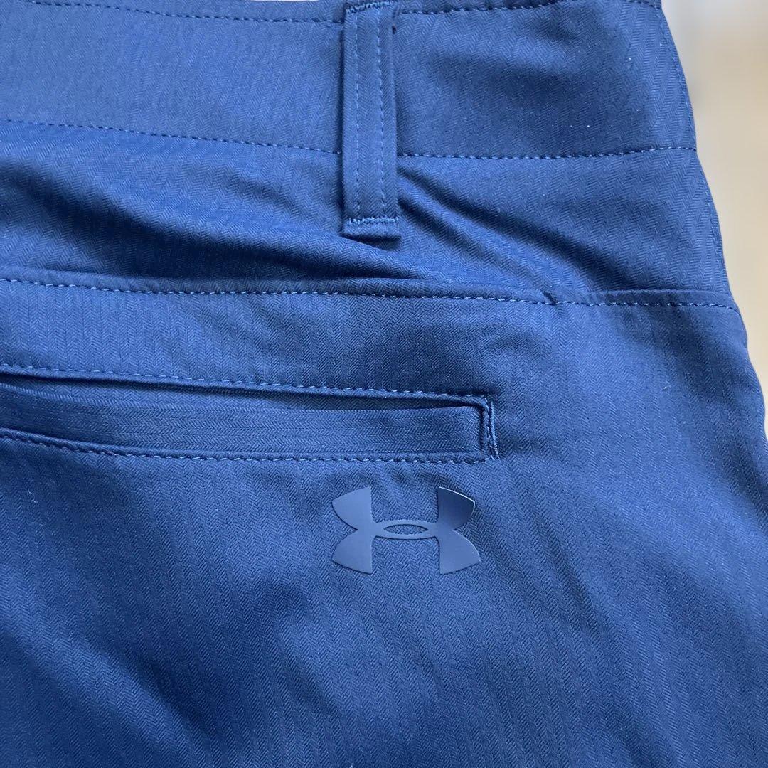 アンダーアーマー　ゴルフパンツ　ネイビー　ヘリンボーン生　38✖️30