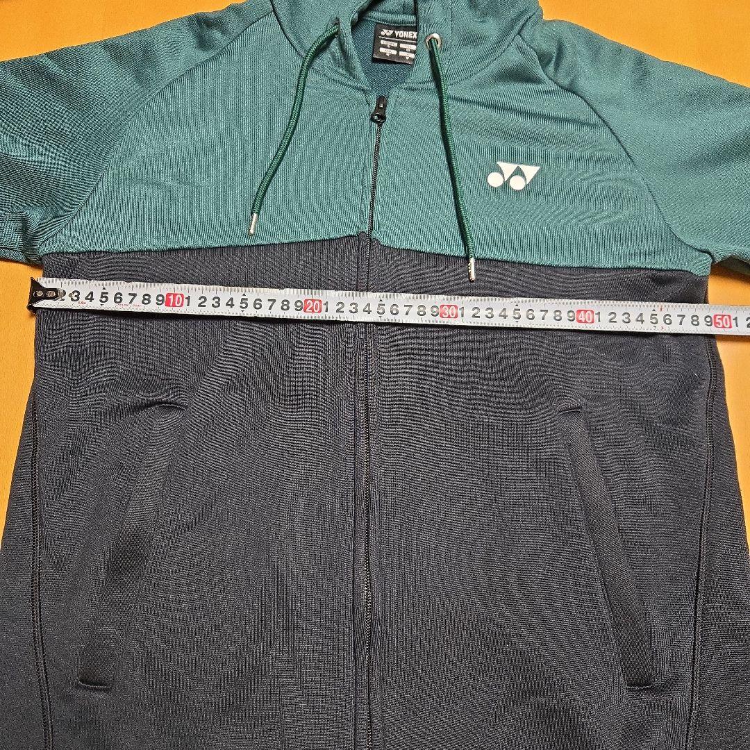 美品　YONEX　スウェットパーカー　m　ブラック　グリーン　M　長袖　メンズ