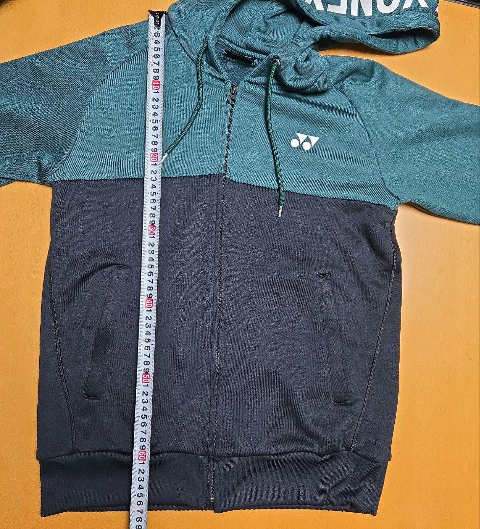 美品　YONEX　スウェットパーカー　m　ブラック　グリーン　M　長袖　メンズ