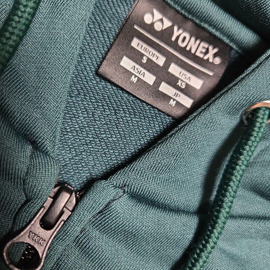 美品　YONEX　スウェットパーカー　m　ブラック　グリーン　M　長袖　メンズ