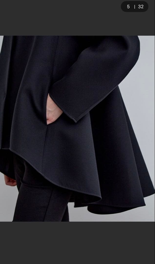 ノーカラージャケット ブラック サイズ:F ルフィル