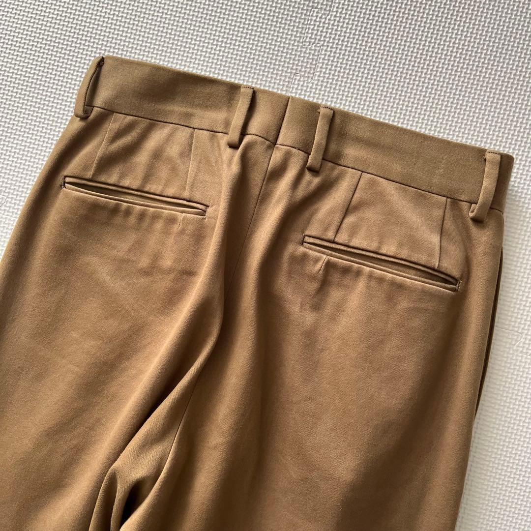 美品 NEAT テントクロス 2タックワイドスラックス ブラウン 44 コットン