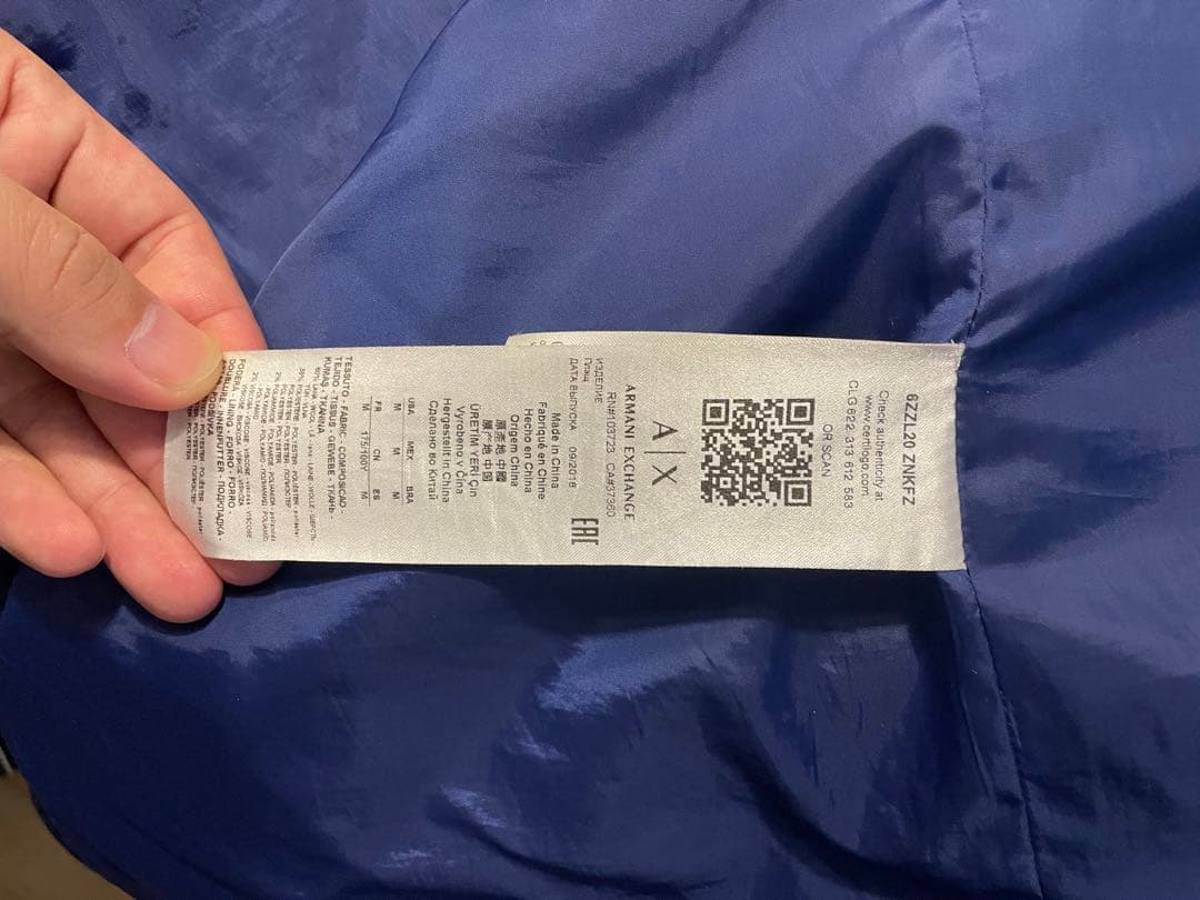 【交渉歓迎】Armani Exchange ネイビー チェスターコートL〜XL