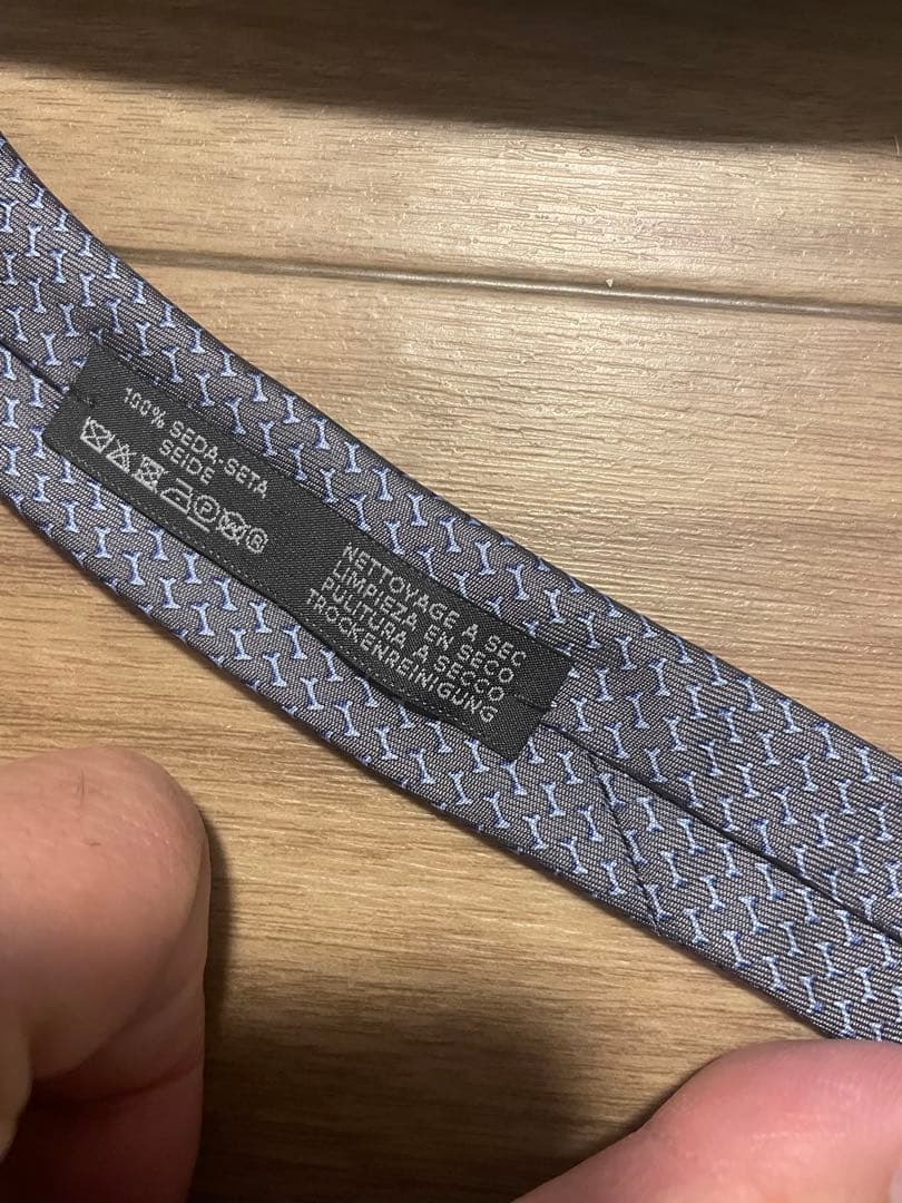 HERMES 新品同様ネクタイ グレー 箱付き