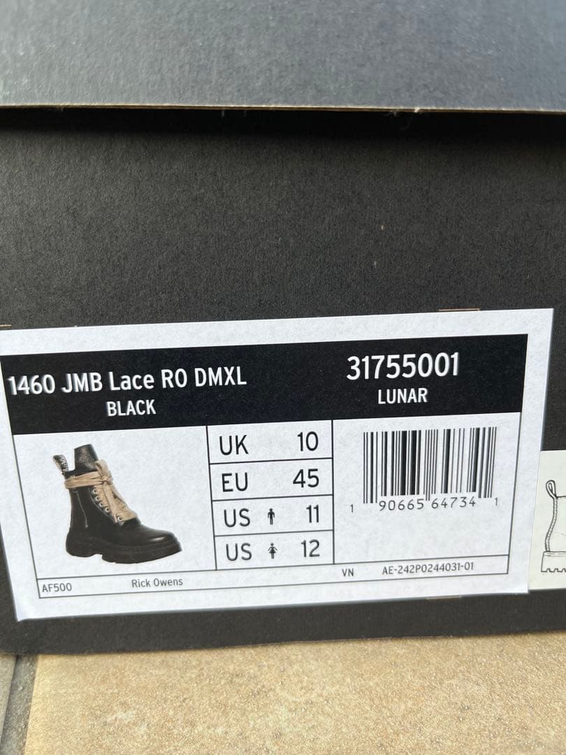 靴 DrMartems X RickOwens 1460 JMB Lace