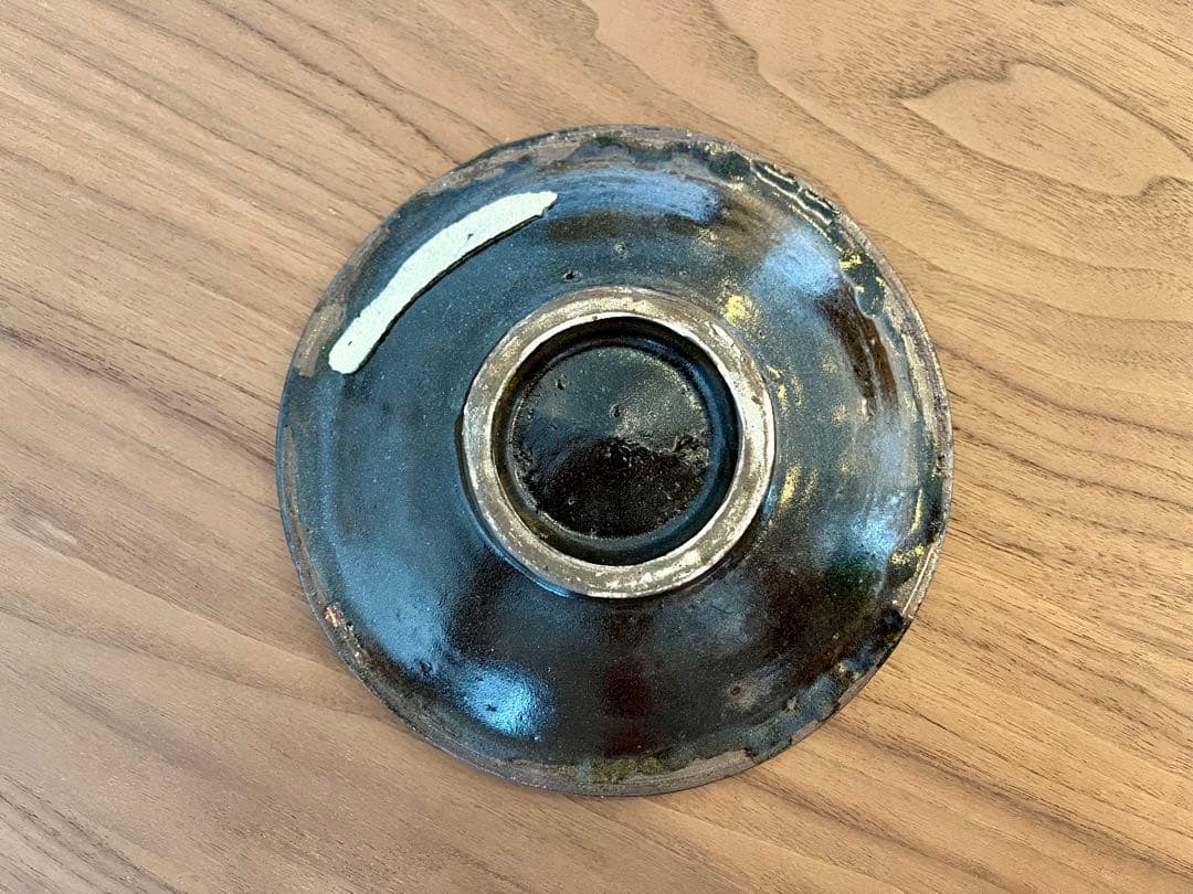 人間国宝 金城次郎 作　海老紋 5寸皿（共箱なし） 壺屋焼・やちむん