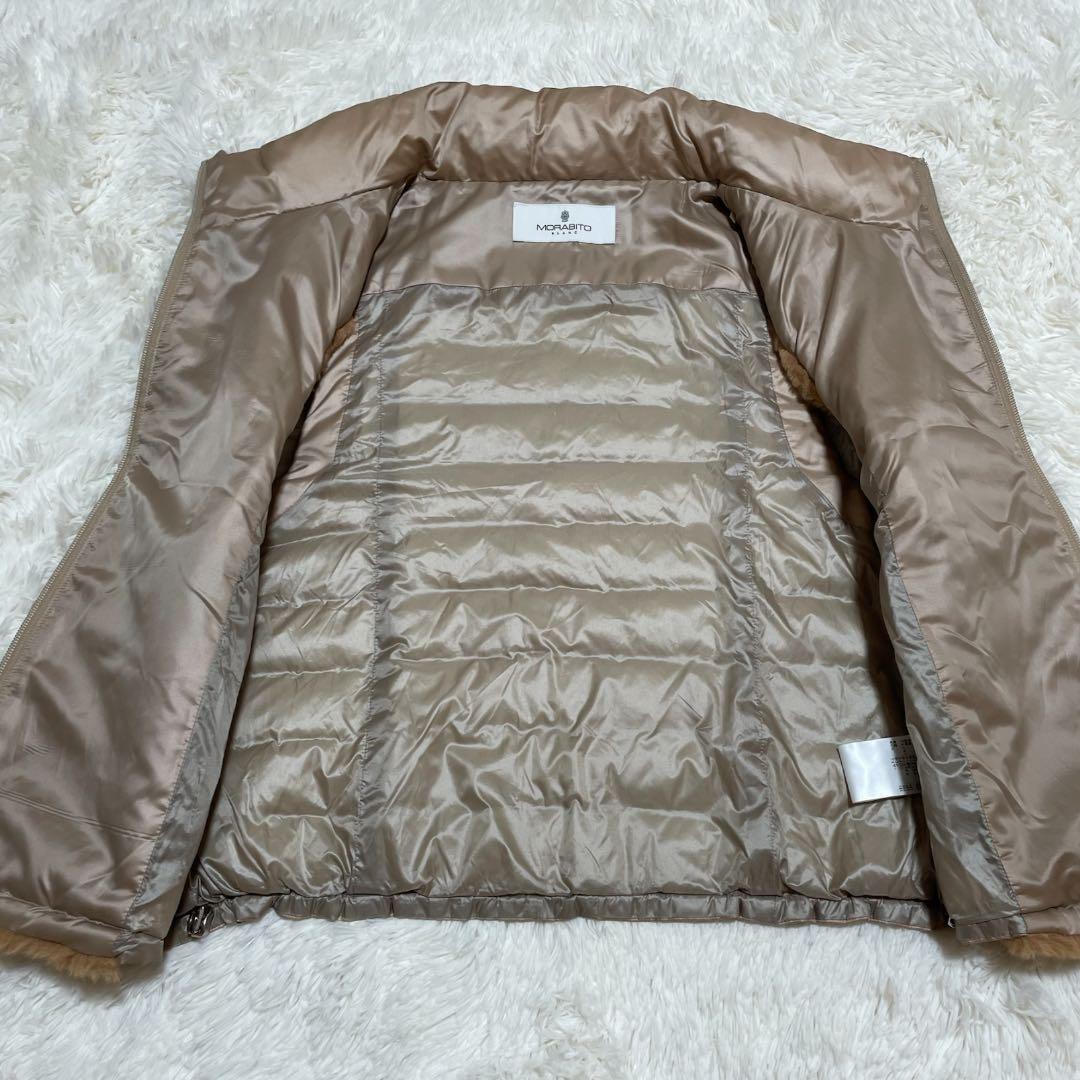 美品✨ Morabito blanc ファーベスト 38 ダウン切替 ブラウン
