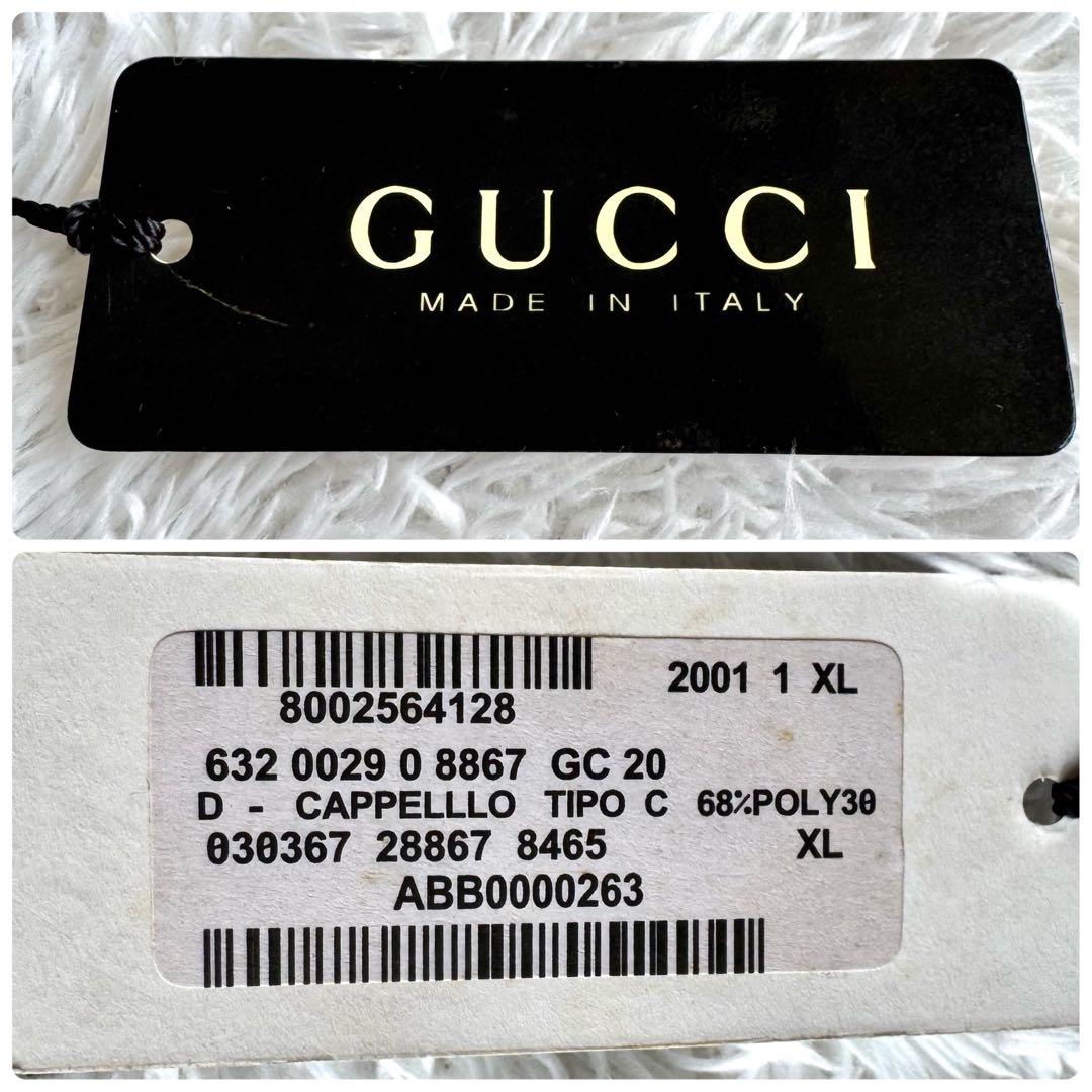 未使用タグ付き　グッチ　バケットハット　シェリーライン　プレート　GGキャンバス