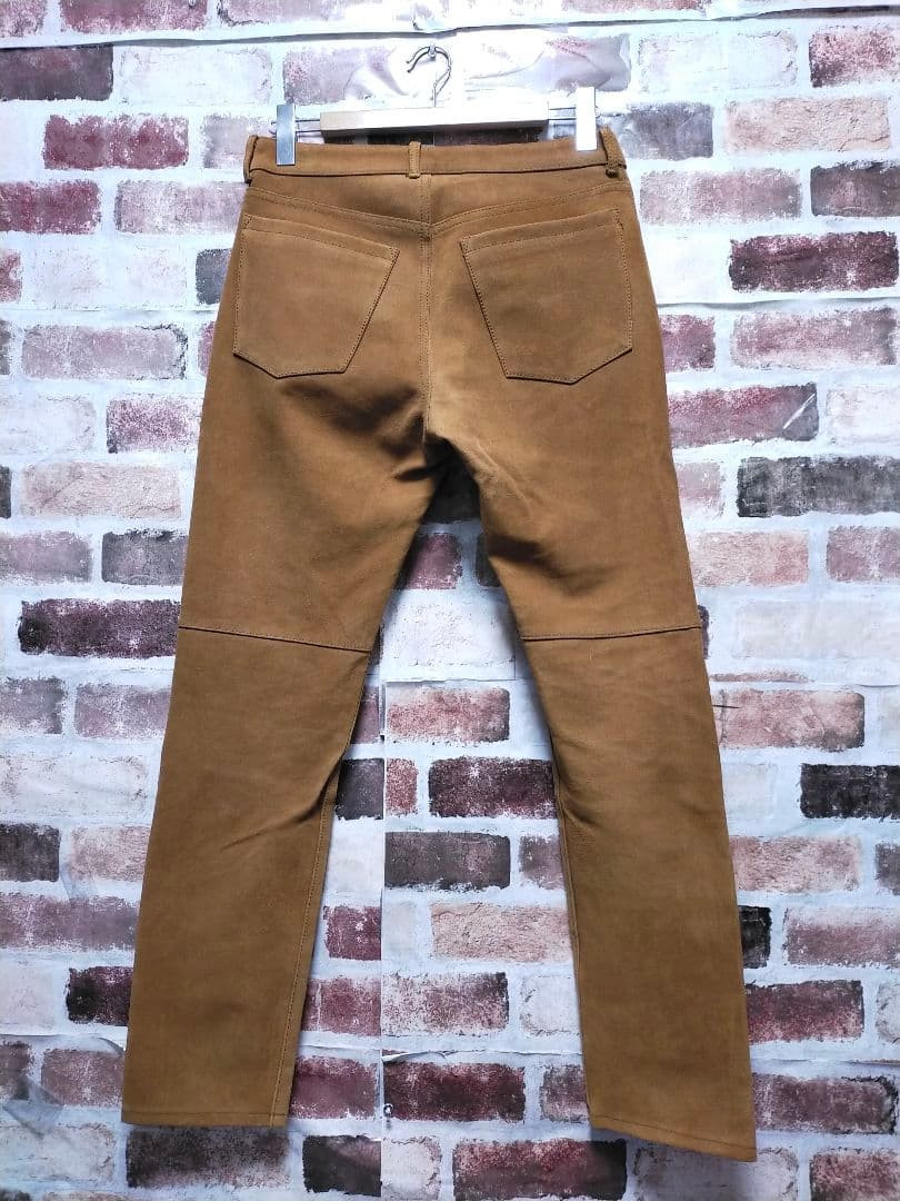 BEAMS LIGHTS 牛革 カウ レザー スウェード ストレート パンツ