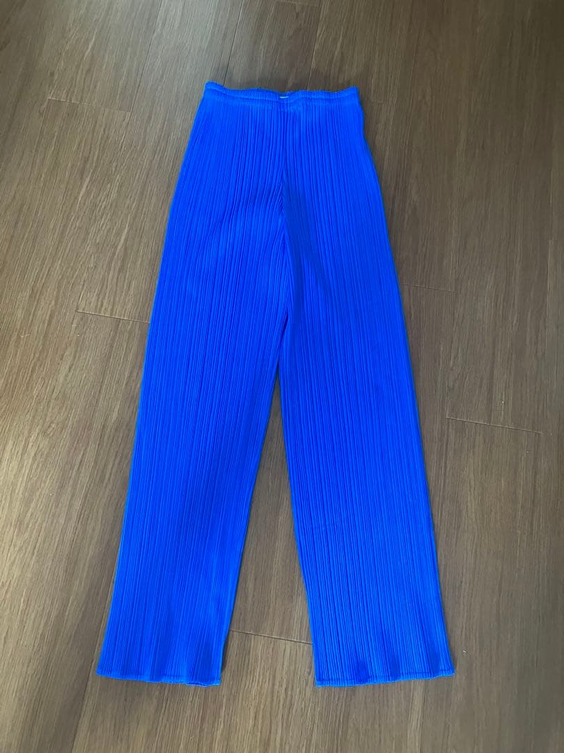 PLEATS PLEASE 青 プリーツパンツ 約100cm