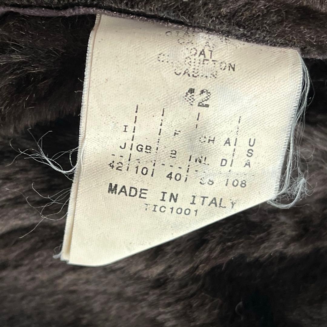 【美品】マックスマーラ ロングコート ムートン風 ファー スエード 大きいサイズ