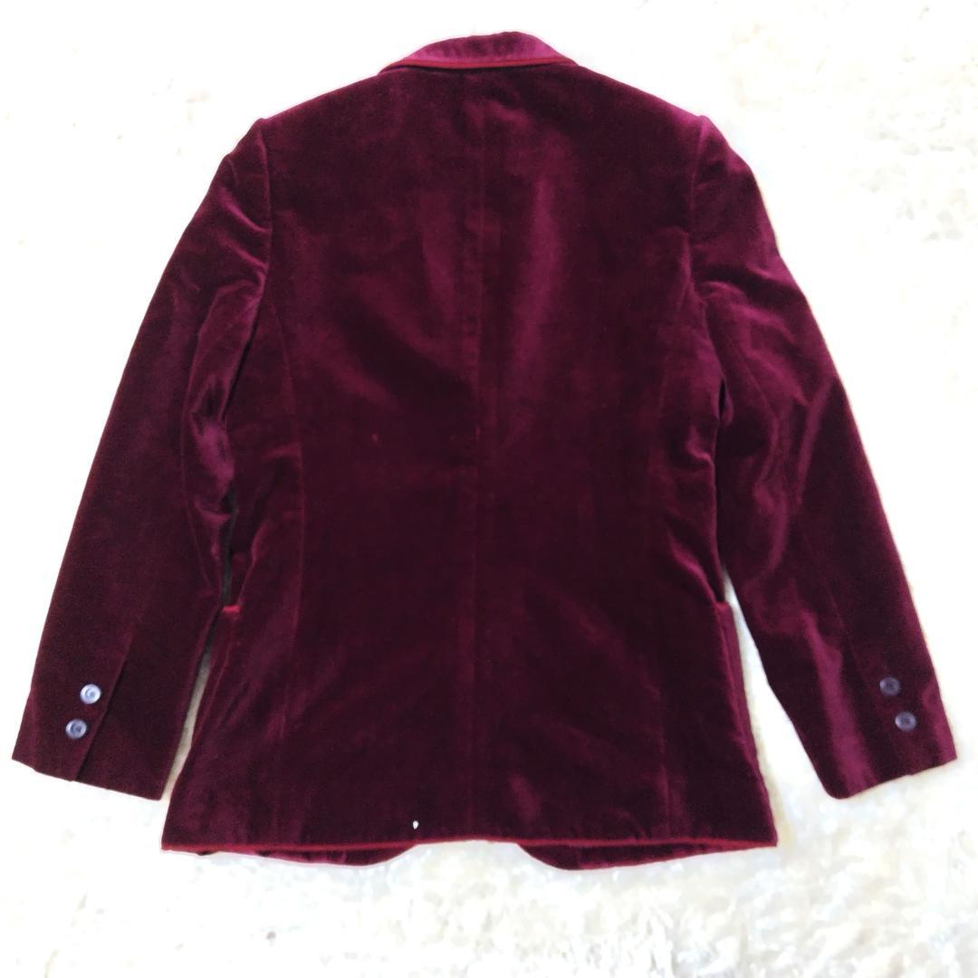 クリスチャンディオール テーラードジャケット ベロア ワインレッド 2ボタン