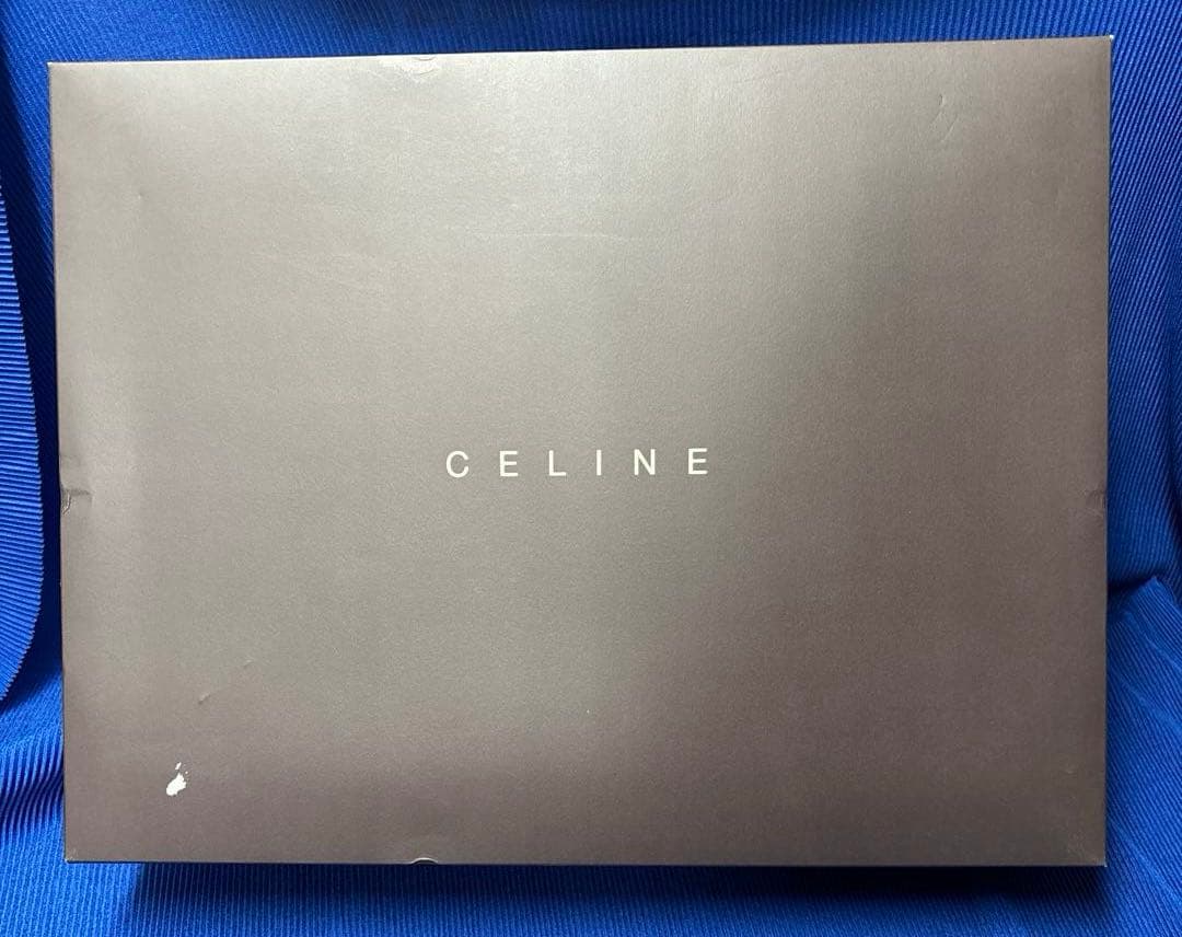 未使用自宅保管CELINE 綿毛布マカダム柄ベージュクリーム140x200cm