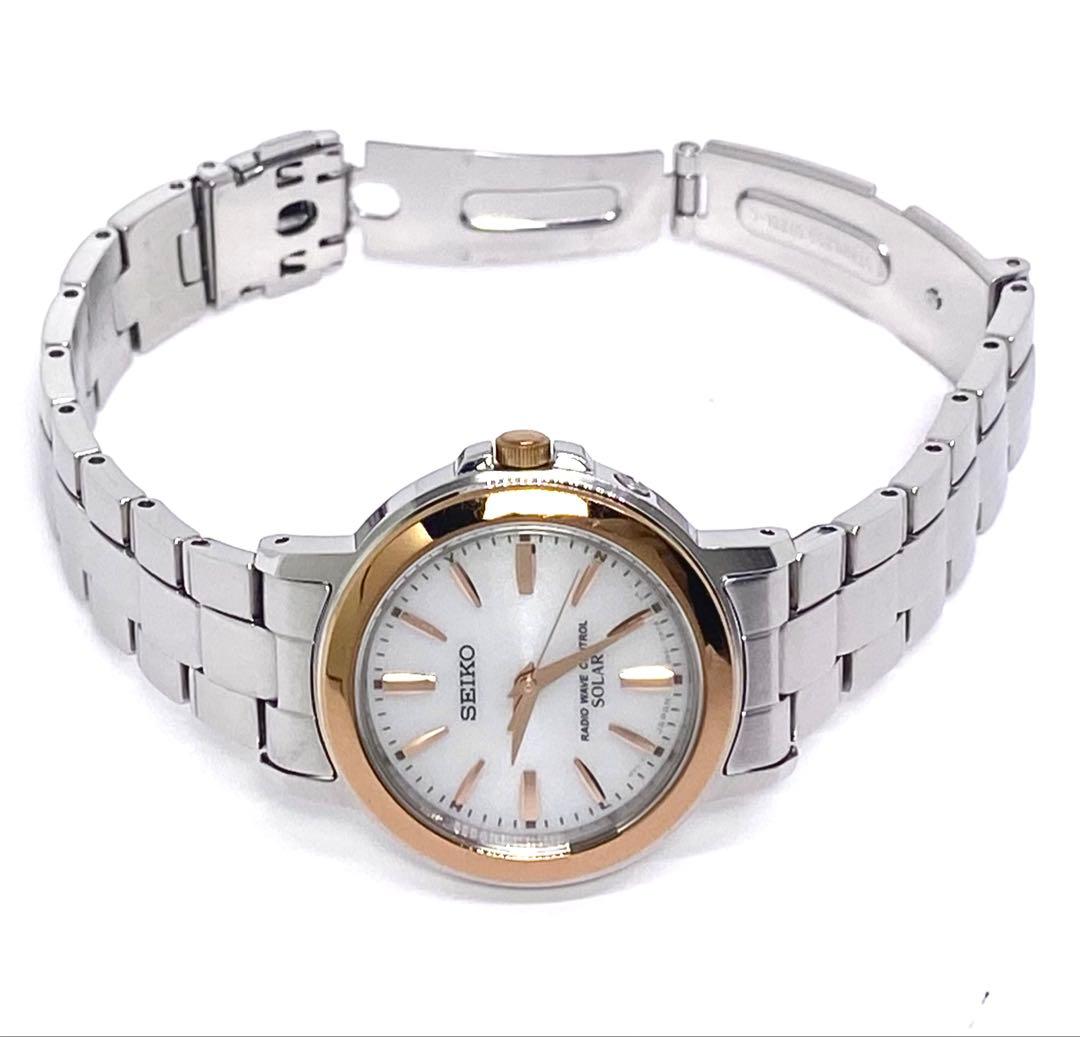 SEIKO☆セイコー☆電波ソーラー☆軽量☆コンビカラー☆レディス☆腕時計