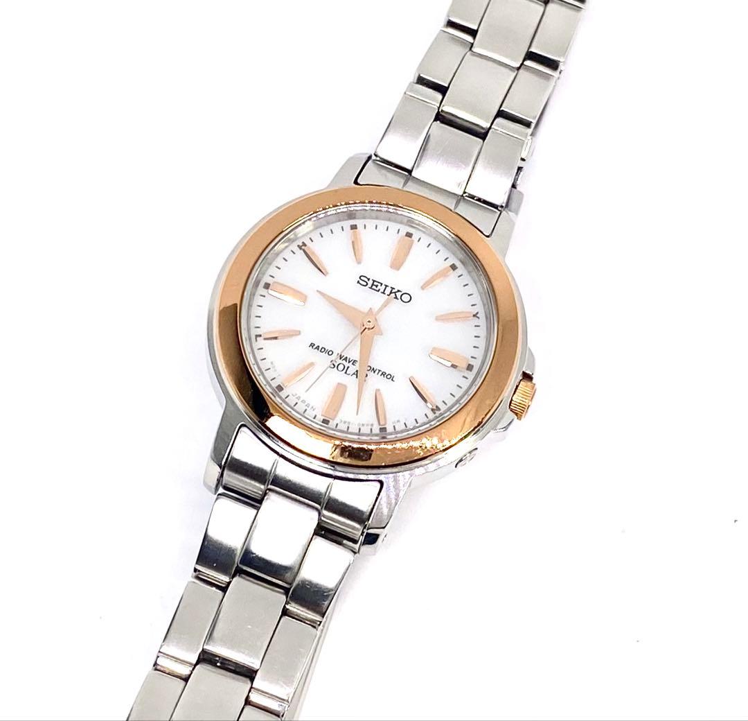 SEIKO☆セイコー☆電波ソーラー☆軽量☆コンビカラー☆レディス☆腕時計