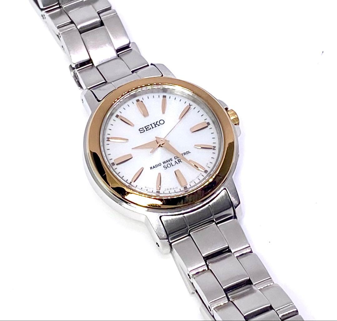 SEIKO☆セイコー☆電波ソーラー☆軽量☆コンビカラー☆レディス☆腕時計