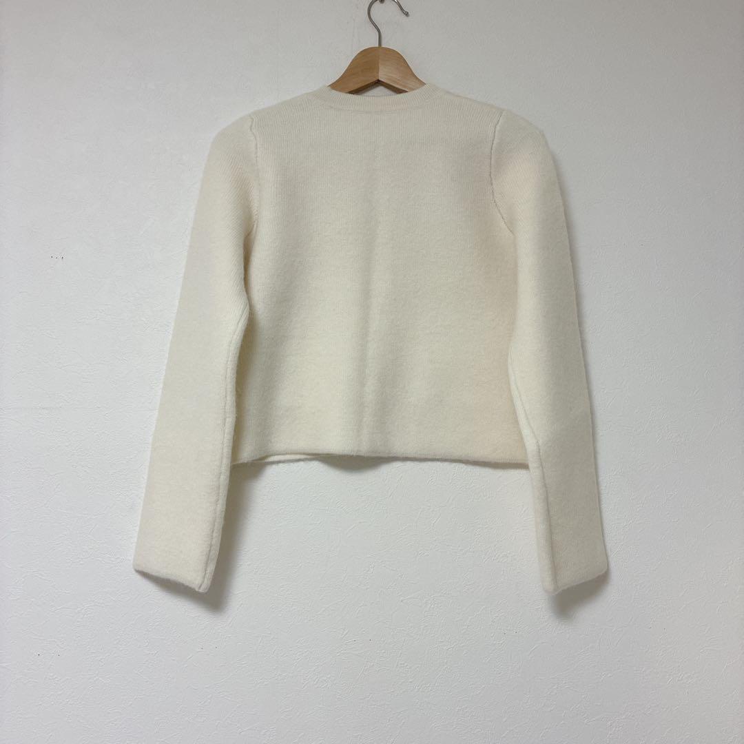 【anuans】新品タグ付き カシミヤブレンドノーカラーニットジャケット