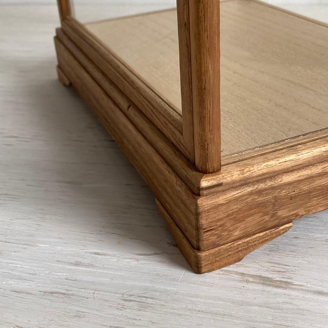 g300 古い木製 ガラスケース 2段 卓上 ショーケース 展示ケース 小物入れ