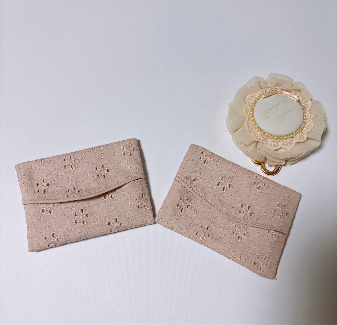 mau様　レッスンバッグ　上履き袋　体操着袋　ヌビ　キルト　お花　刺繍生地