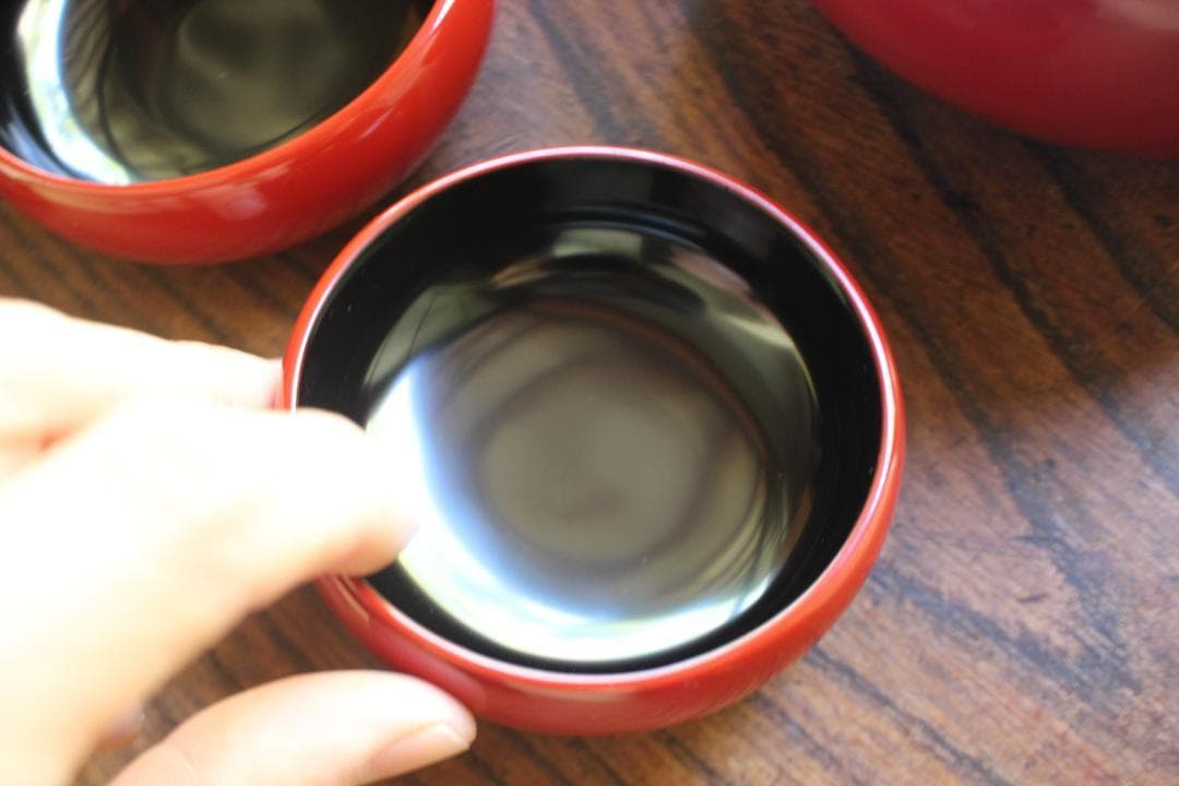 デッドストック！極上塗分け漆の美しい応量器＆蓋揃いセット（検輪島塗器七つ椀懐石椀