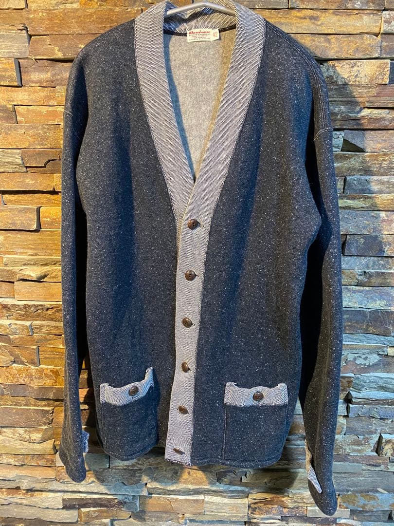 Warehouse ボタン付きカーディガン サイズ42 ダークグレー