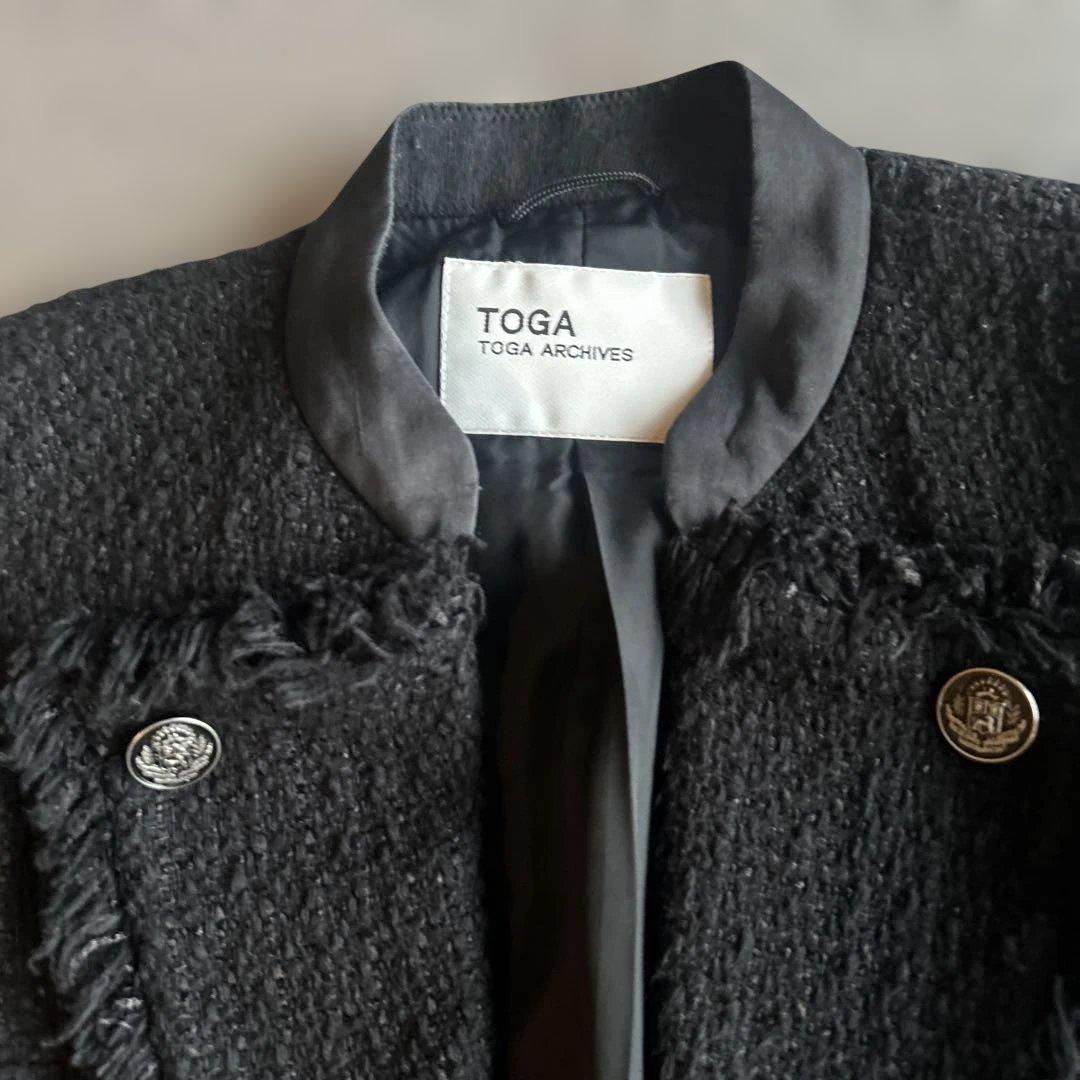 トーガTOGAツイードフリンジボタンジャケット
