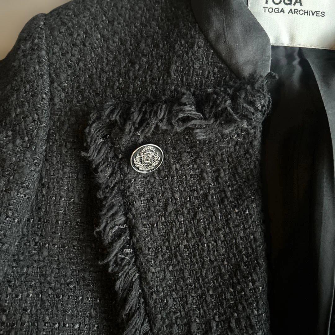 トーガTOGAツイードフリンジボタンジャケット