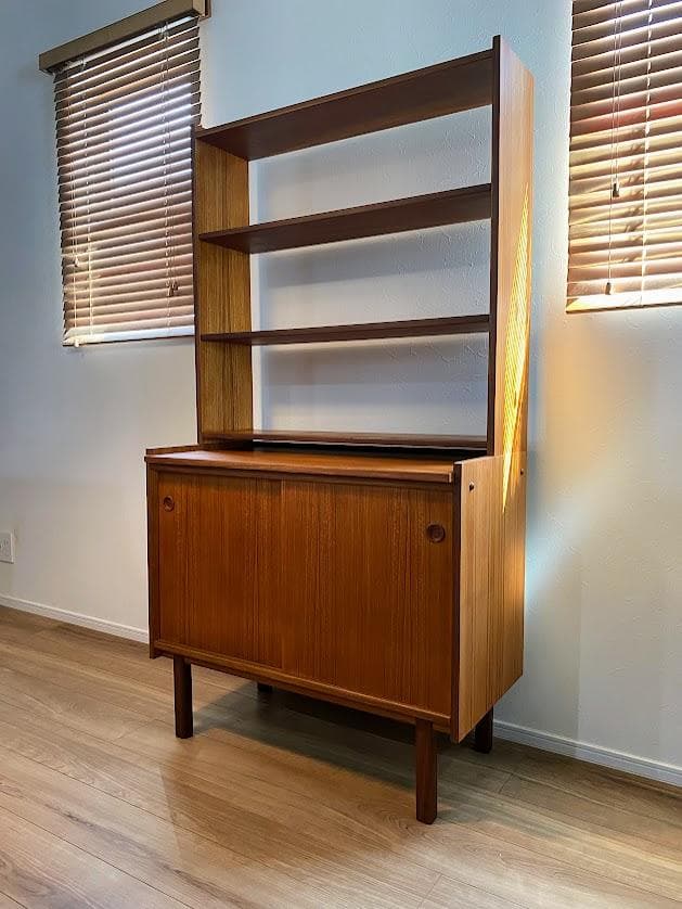 1960s デンマーク チーク キャビネットオープンハイシェルフ仕上済