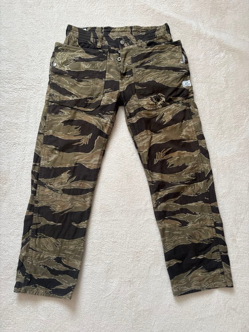 SASSAFRAS Fall Leaf Pants M タイガーカモ