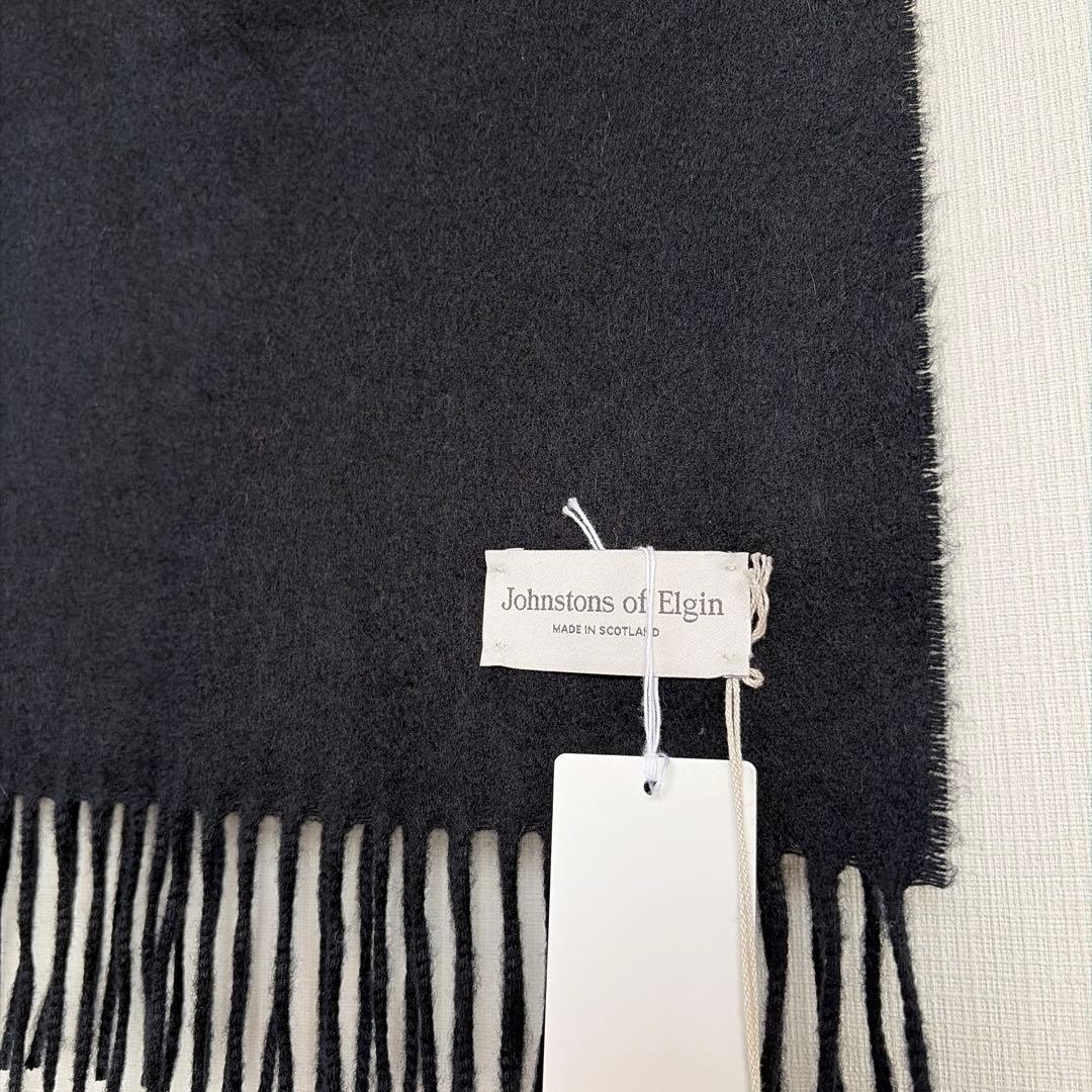 新品未使用！Johnstons 中判カシミアストール ブラック(SA0900 )