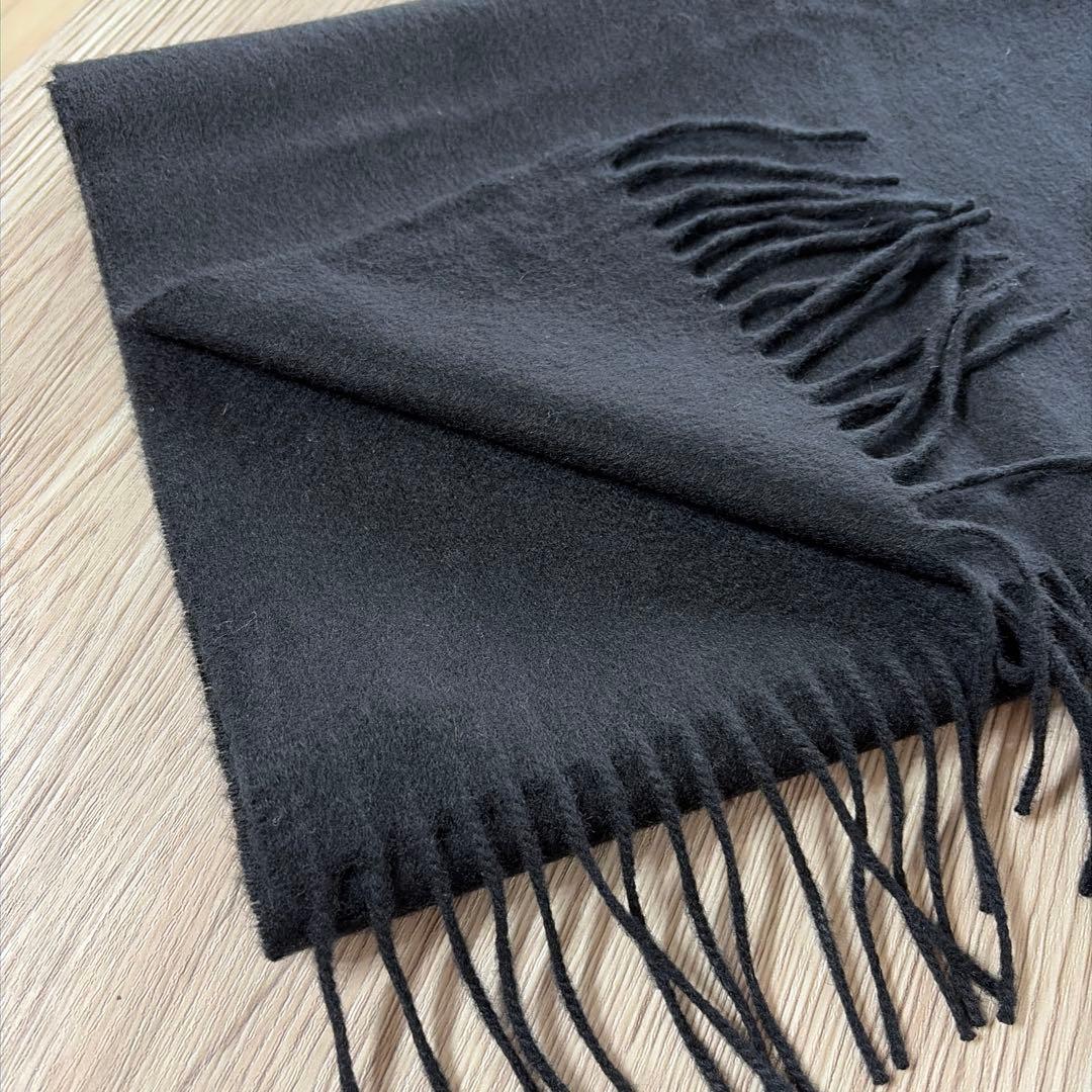 新品未使用！Johnstons 中判カシミアストール ブラック(SA0900 )