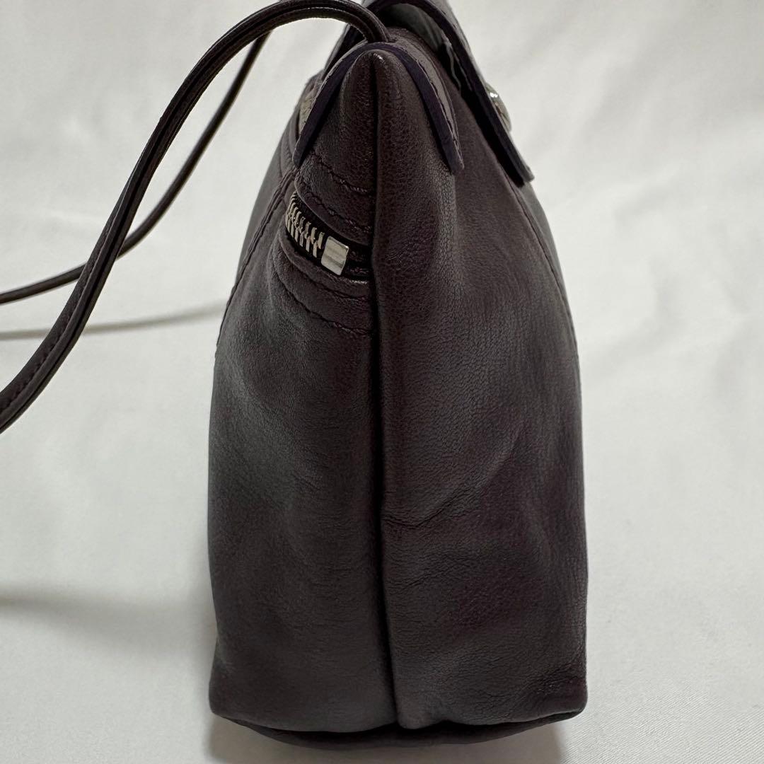 美品 ロンシャン キュイール ミニ ショルダーバック ポシェット オールレザー
