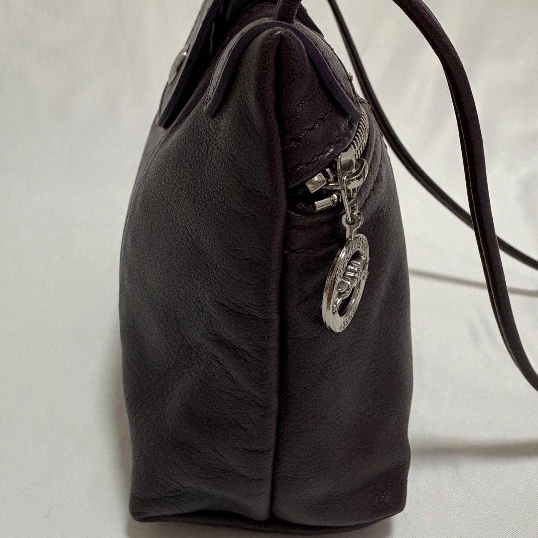 美品 ロンシャン キュイール ミニ ショルダーバック ポシェット オールレザー